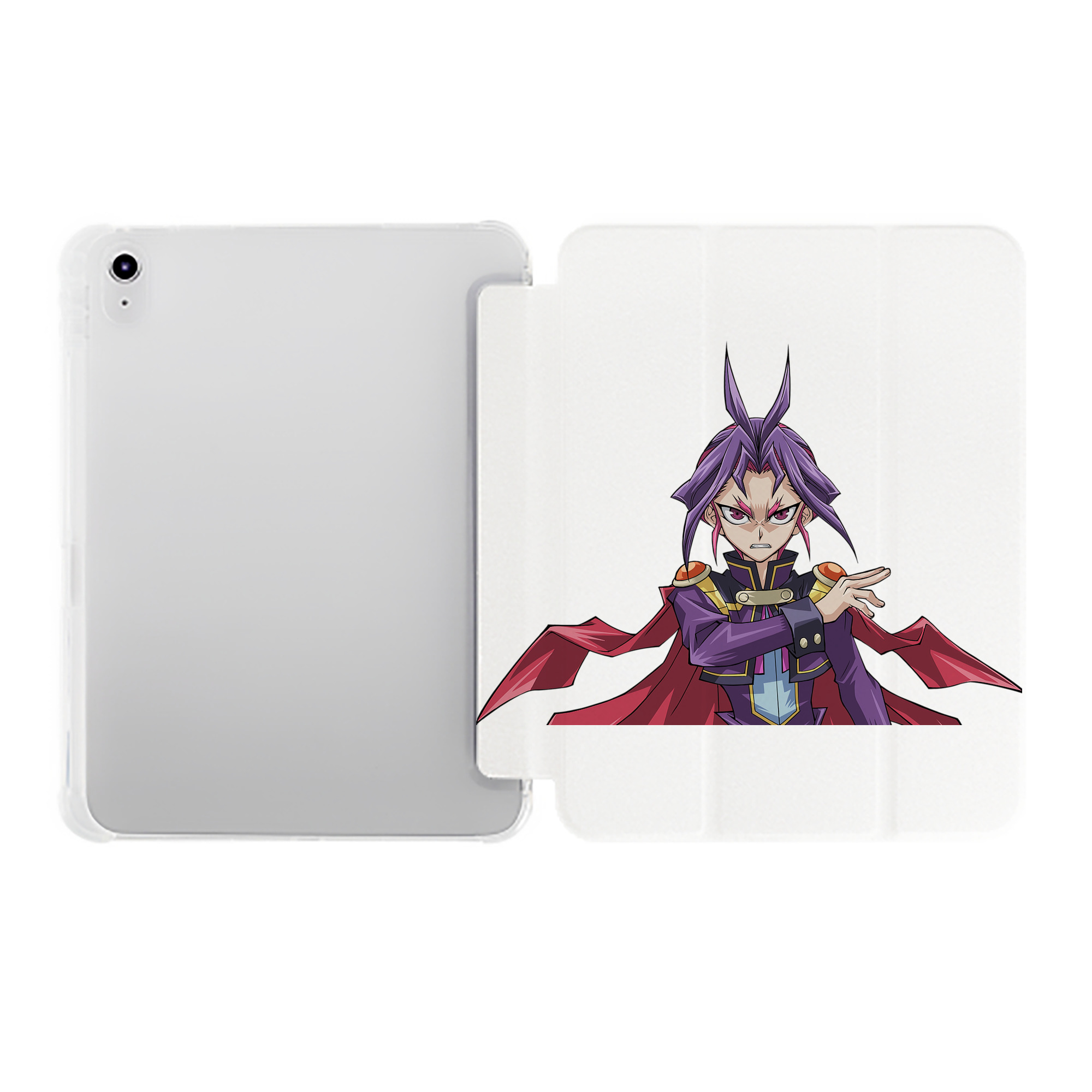 （画像用） 遊☆戯☆王 Yu-Gi-Oh! IPad ケース ペン収納付き 三つ折りスタンド PUレザー×シリコン 対応機種9.5/10.5/10.9インチ